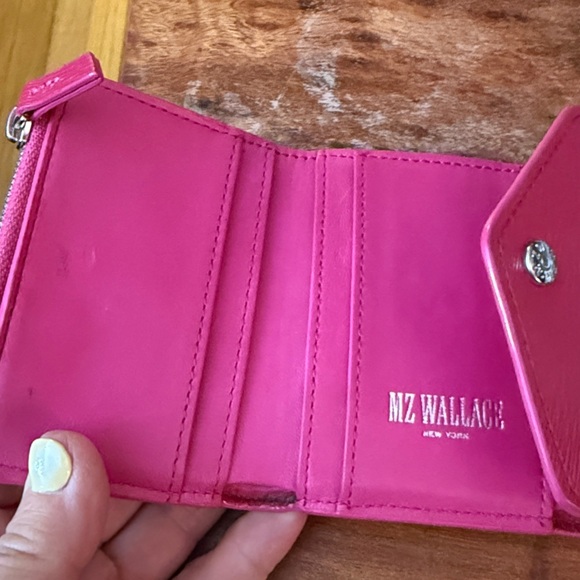 Hot Pink Leather Small Mz Wallace Wallet - Picture 3 of 4
